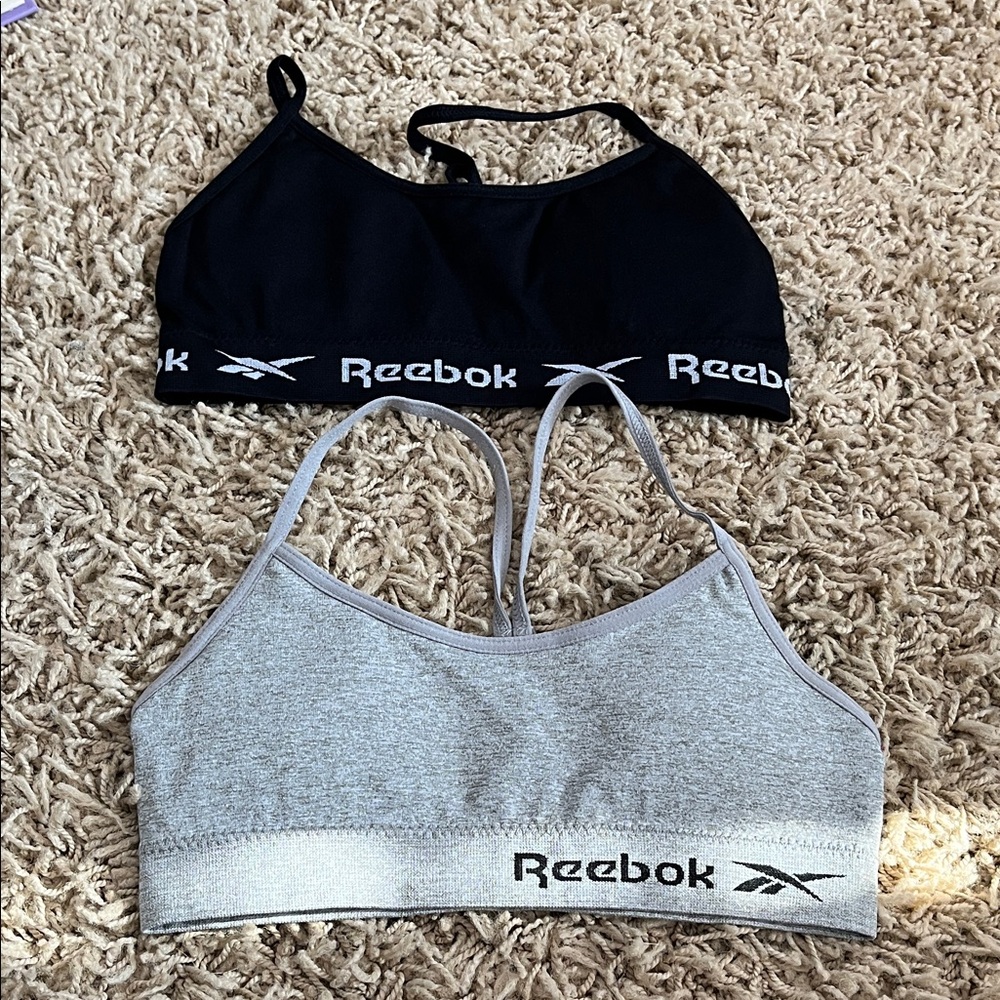 Reebok Girls Black and Gray Sports Bra Duo